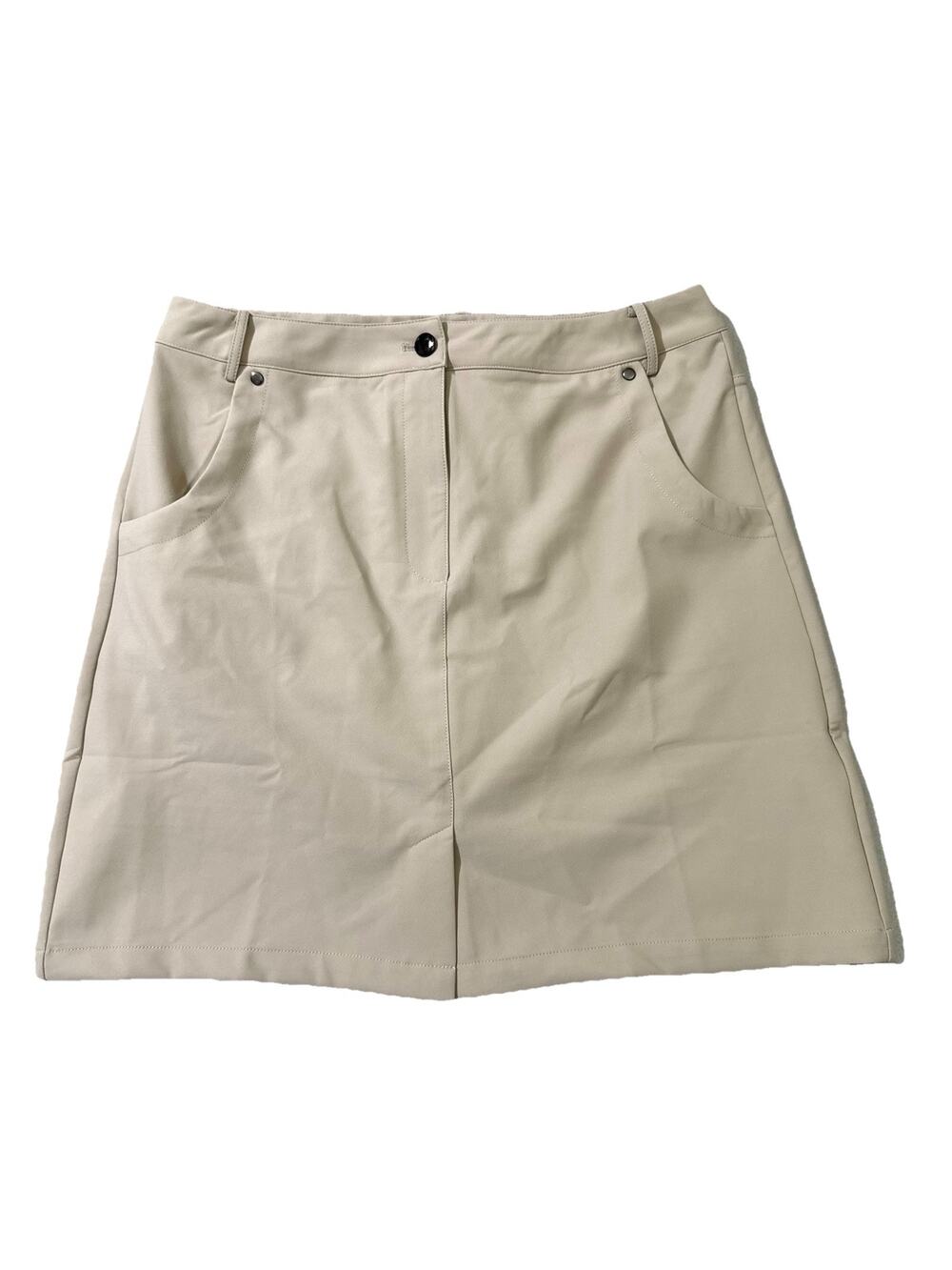 Acegolfs Women Golf Tennis Skort Tan Beige Athletic Skirt Pockets Size Large NWT